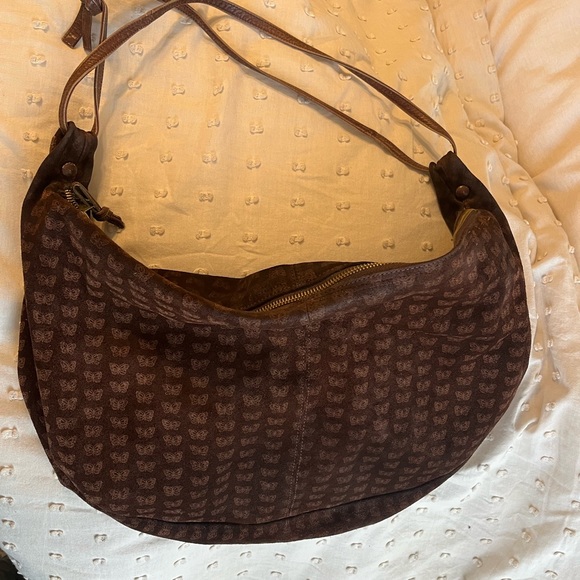 Botega Veneta suede bag with butterfly print. Dark brown. Vintage. Good shape. - Picture 9 of 10